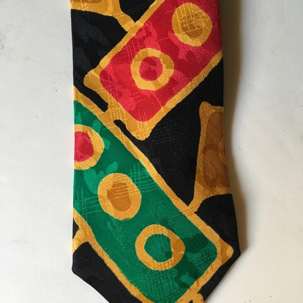 Set of 3 Vintage 1980’s-90’s Men’s Abstract Silk Ties Halston